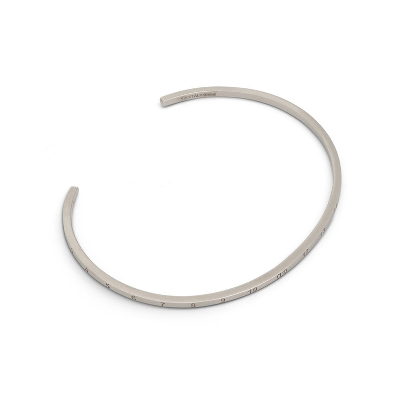 Maison Margiela Numerical Cuff 2mm Bracelet in Silver outlook