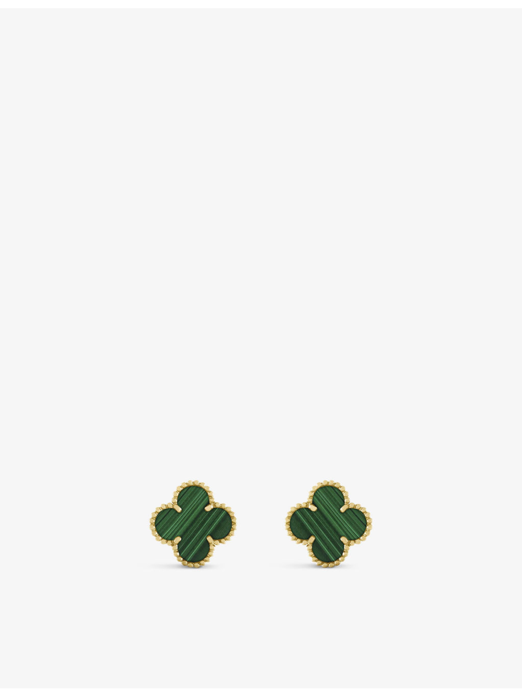 Vintage Alhambra yellow-gold and malachite stud earrings - 1