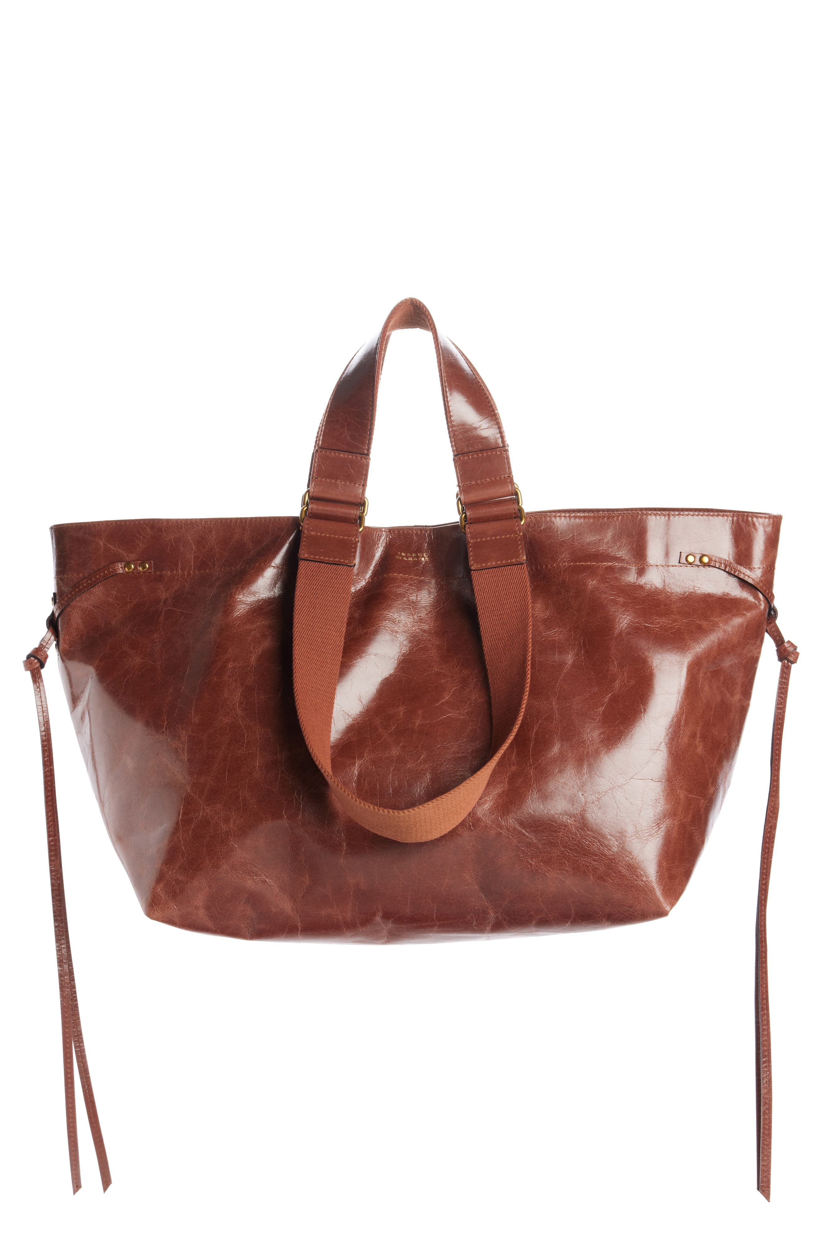 Isabel Marant Wardy Leather Shopper Tote in Chocolate at Nordstrom - 1