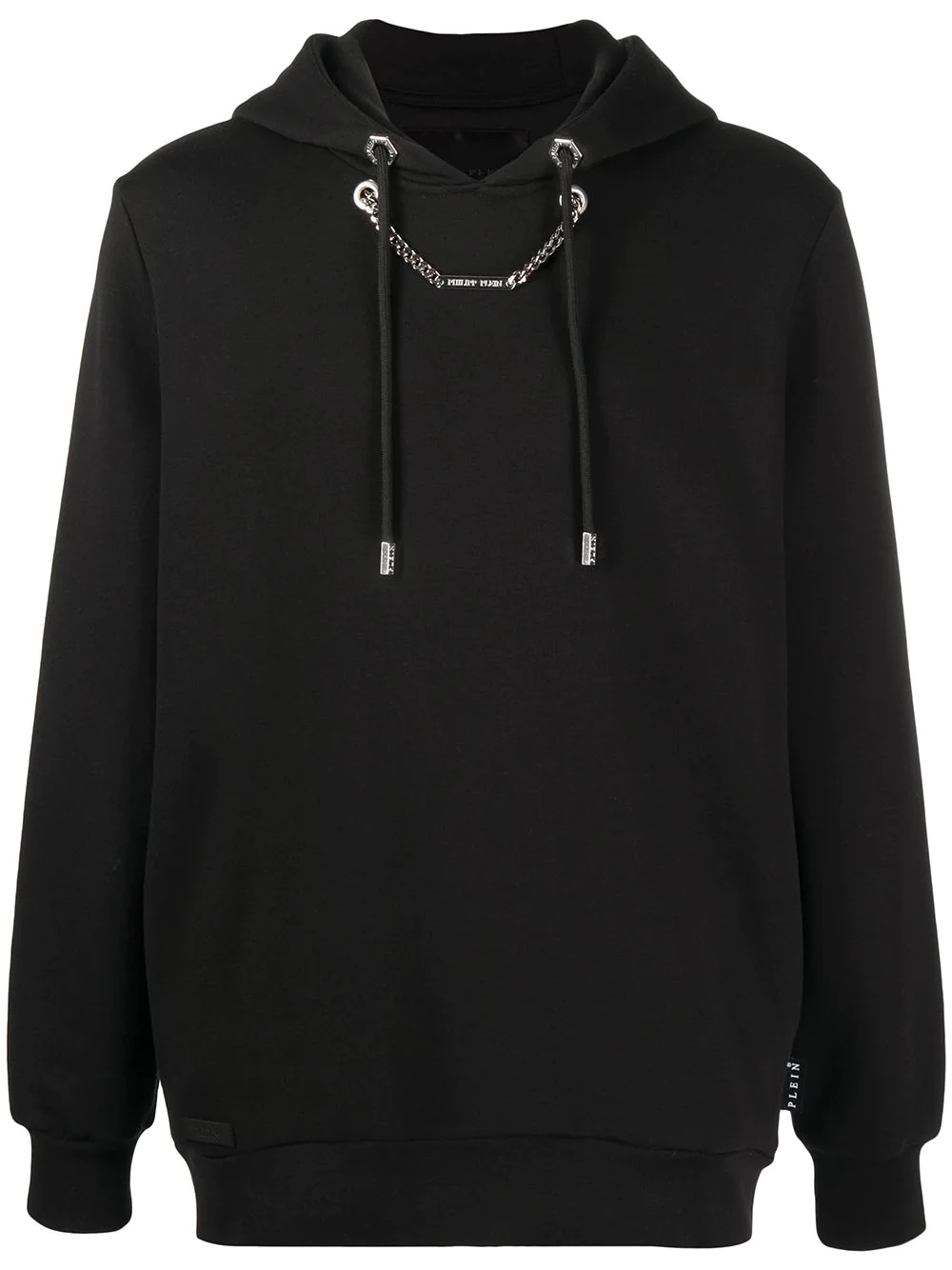 chain-detail hooded sweatshirt - 1