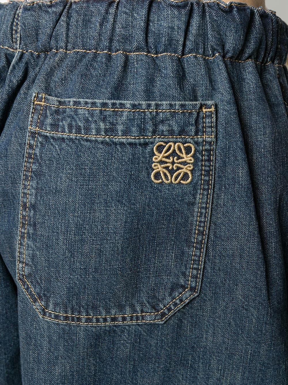 drawstring denim shorts - 5