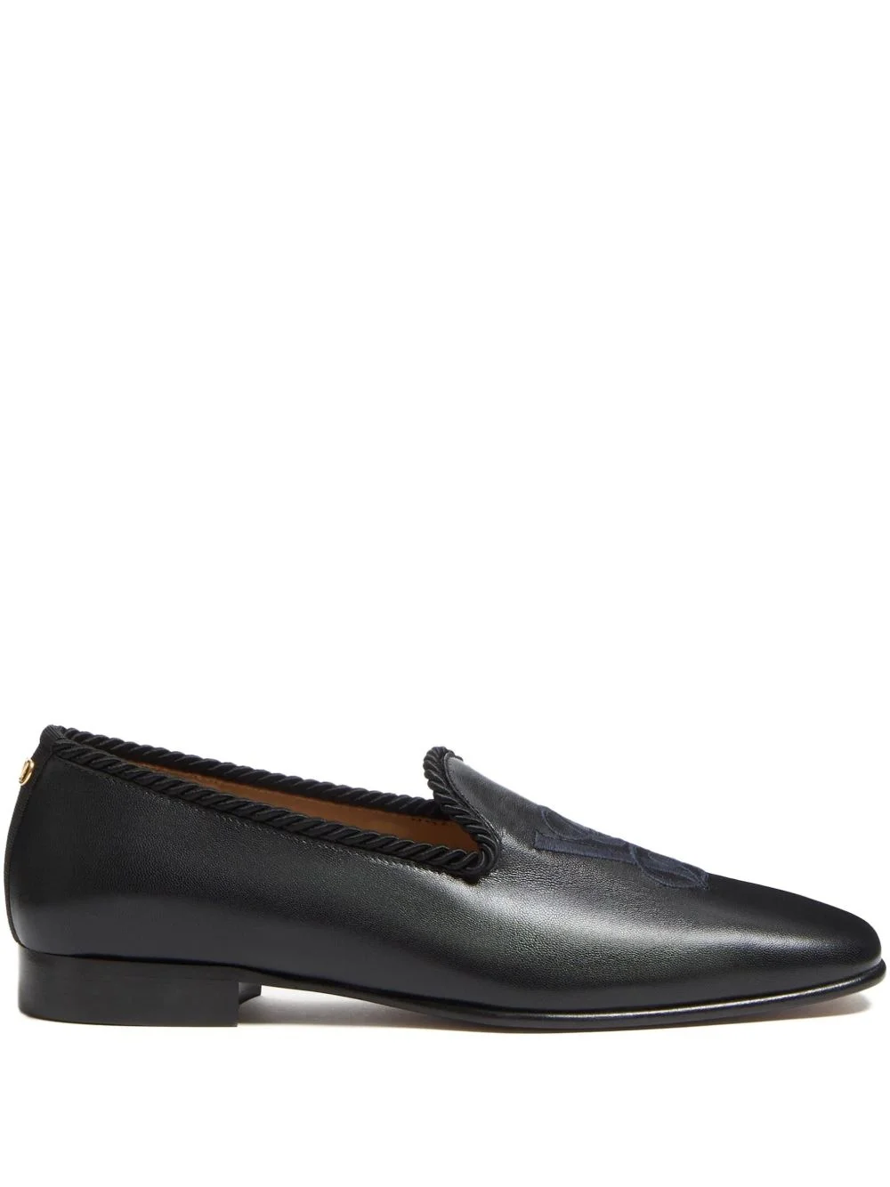 embroidered leather loafers - 1