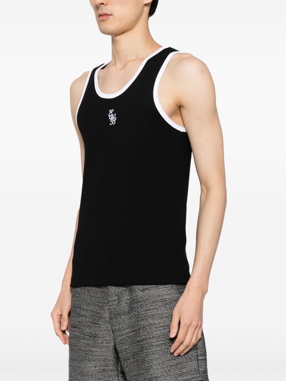 logo-embroidered tank top - 3
