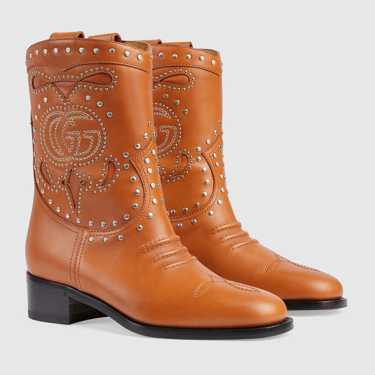 Women's boot with Double G and studs - 2