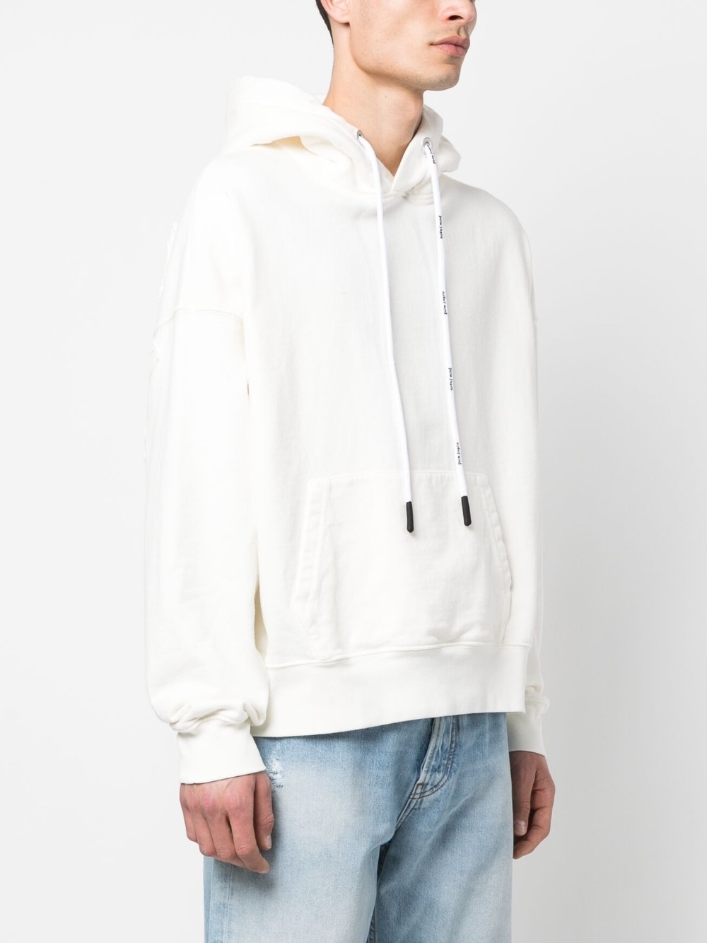 logo-detail cotton hoodie - 4