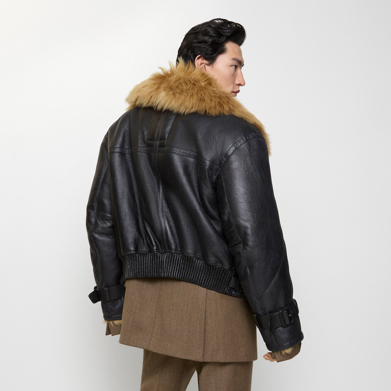 Cropped Shearling Aviator Jacket 4