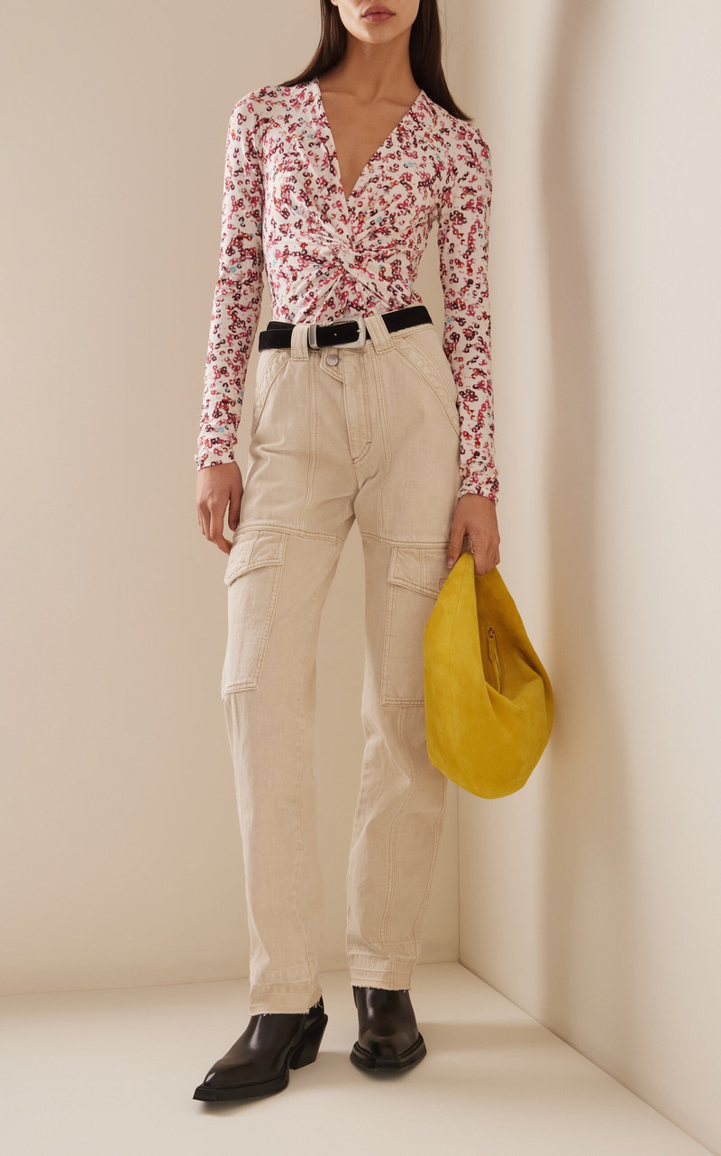 Jena Twist-Detailed Floral Top red 3