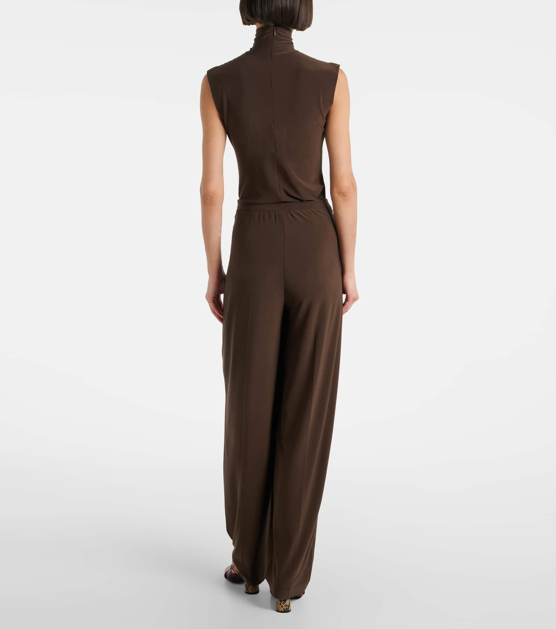 High-rise jersey wide-leg pants - 3