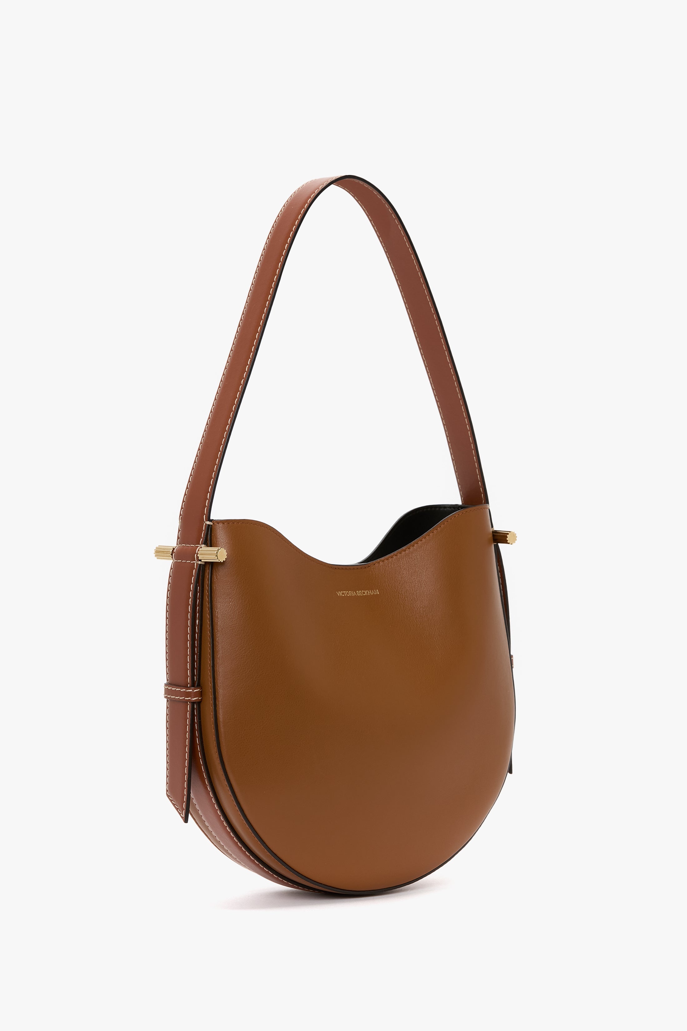 Medium Dia Hobo Bag In Tan Smooth Leather - 2