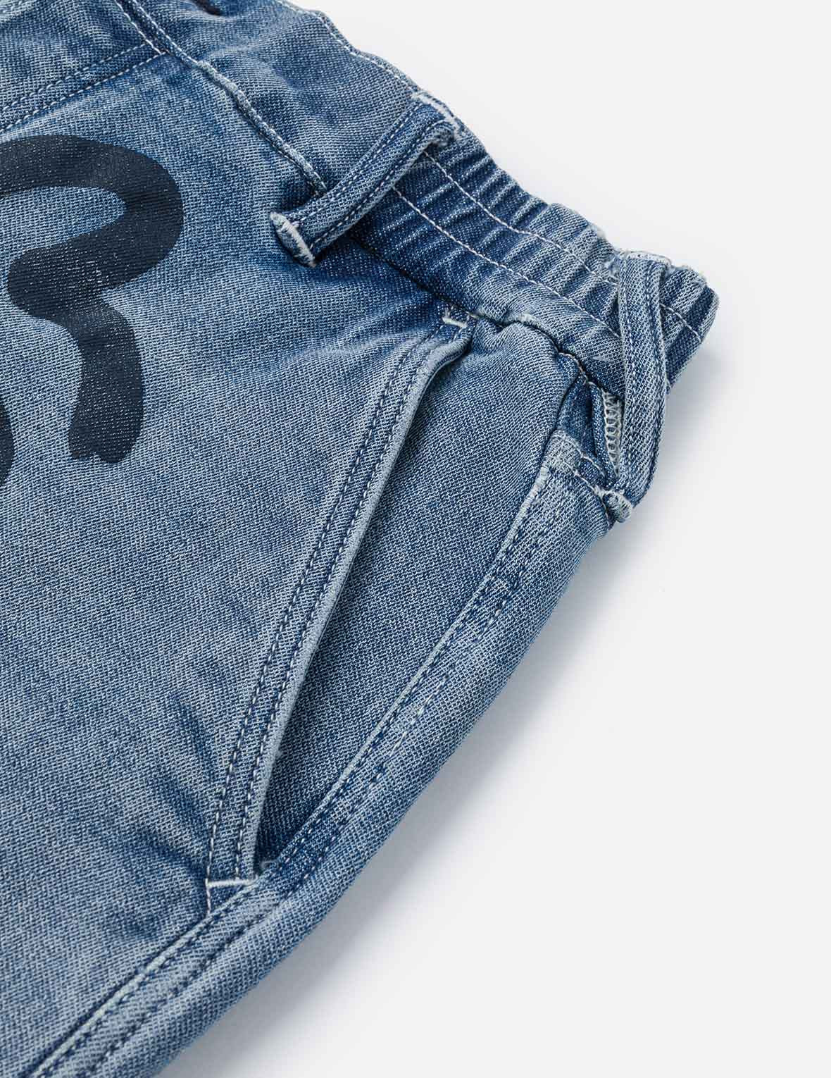 Henohenomohe Godhead Print Loose Fit Denim Joggers - 7