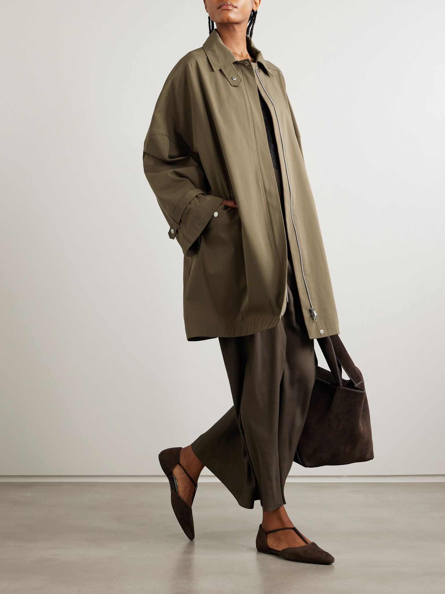 Organic cotton trench coat Brown - 5