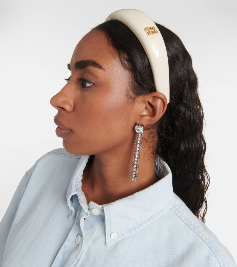 Miu Miu Bridal logo patent leather headband outlook