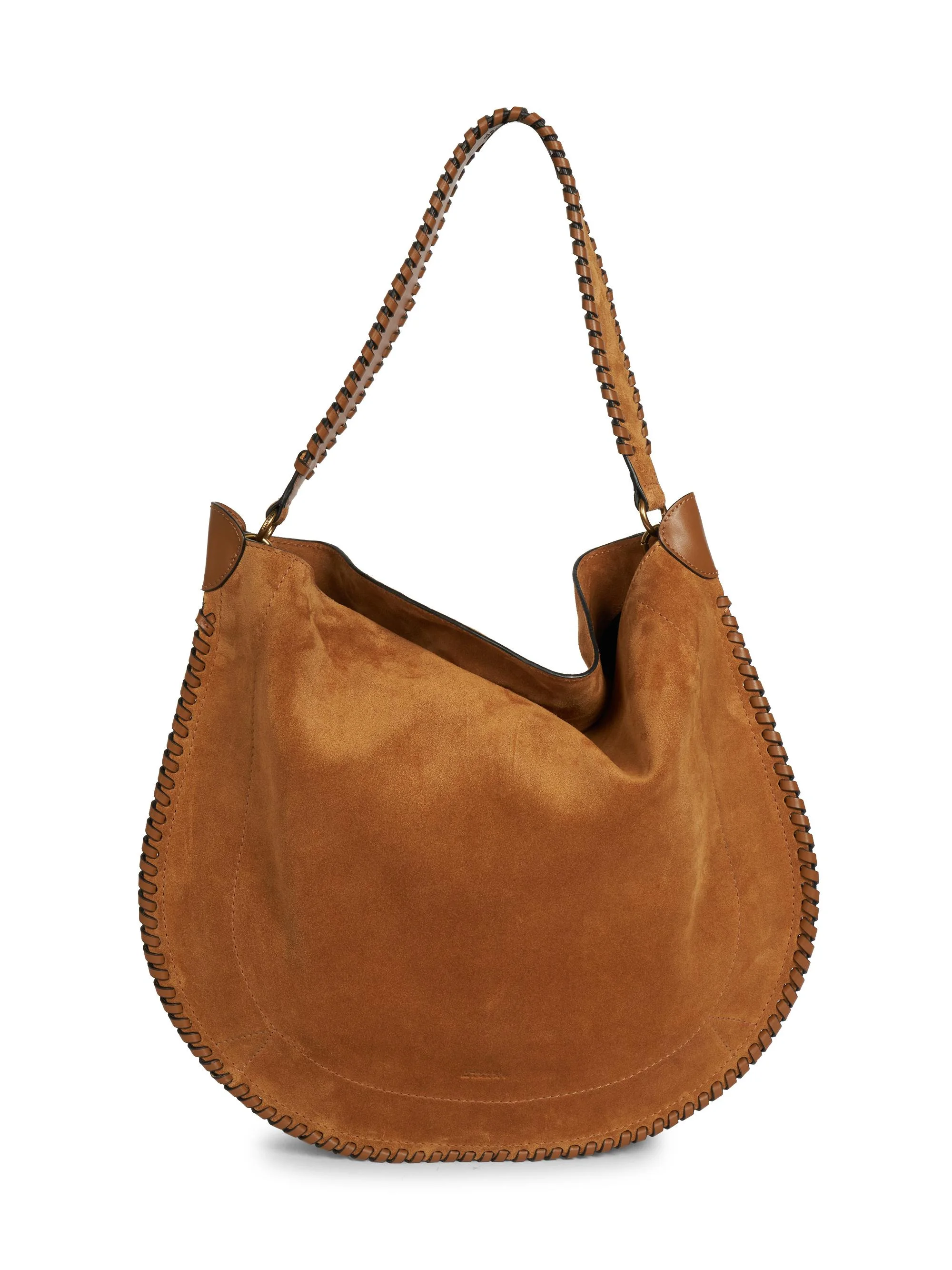 Women's Oskan Suede Leather Hobo Bag - Cognac - 1