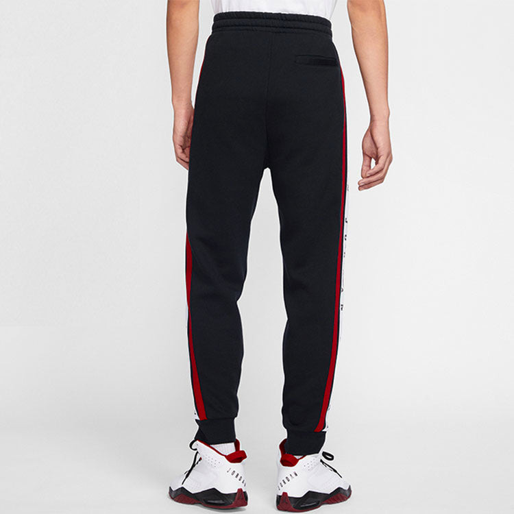 Air Jordan Logo Splicing Fleece Lined Stay Warm Bundle Feet Sweatpants Winter Men's Black DD2329-010 - 6