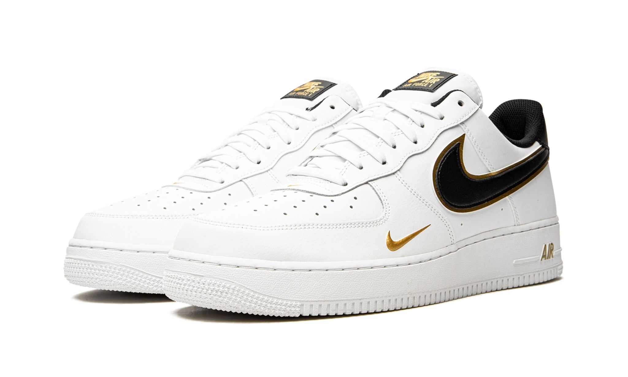 Air Force 1 '07 LV8 "Double Swoosh - White / Black / Gold" - 2