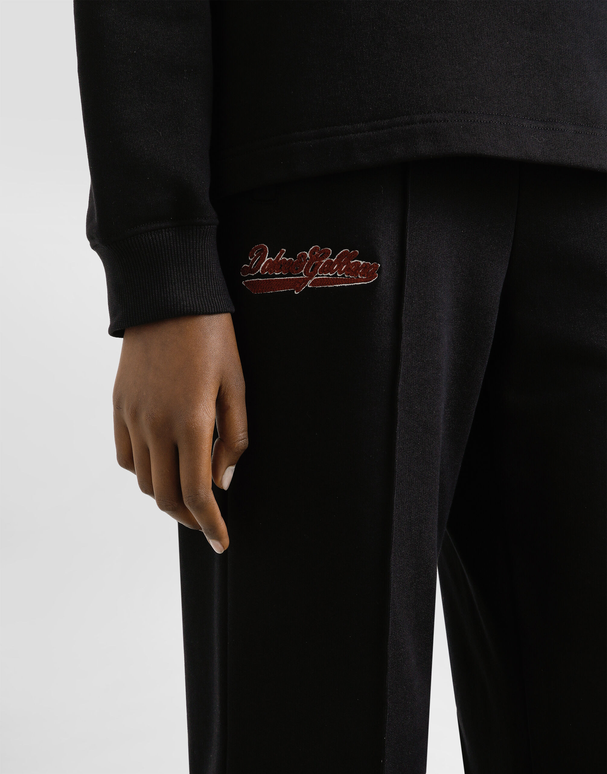 Fleece jogging pants with patch - 4