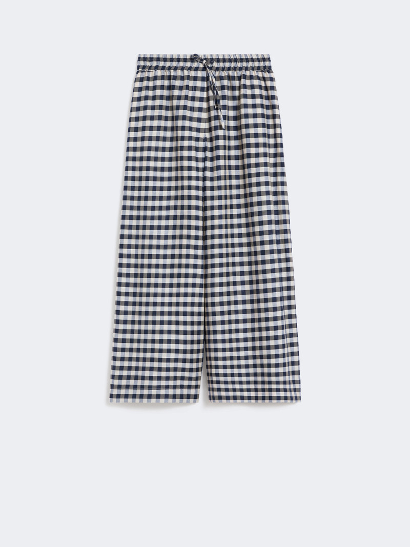DONARE Cotton and ramie Batavia trousers - NAVY 1