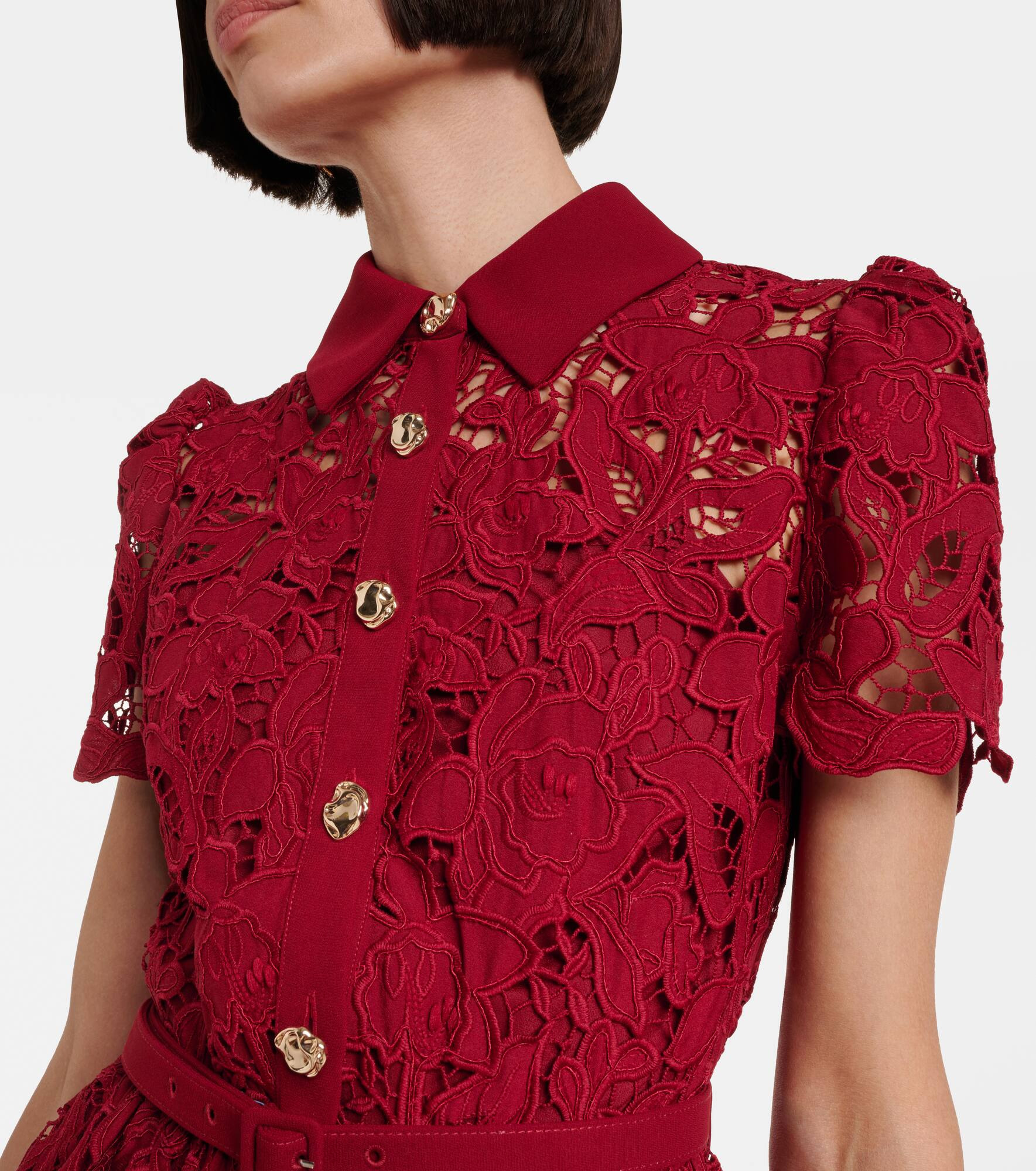 Belted lace minidress - 4