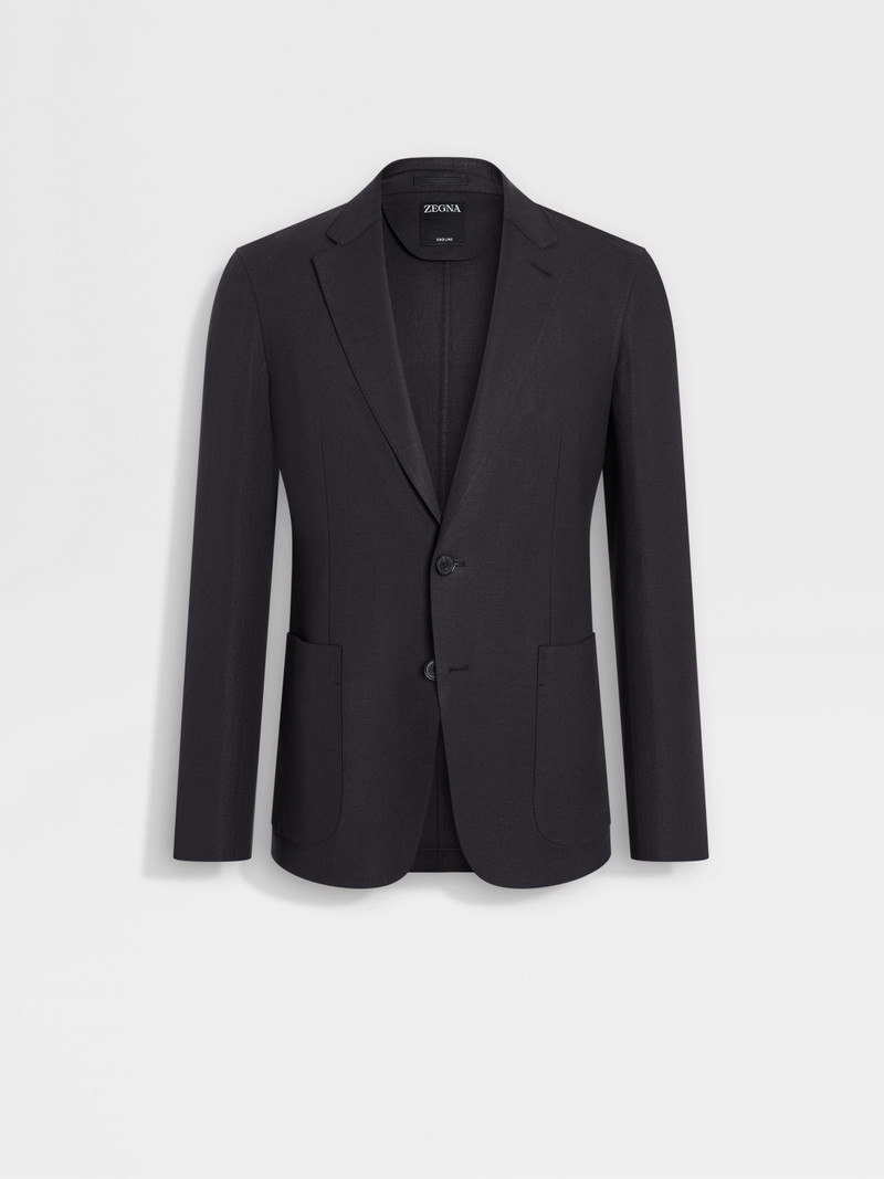 ZEGNA NAVY BLUE OASI LINO SHIRT JACKET outlook