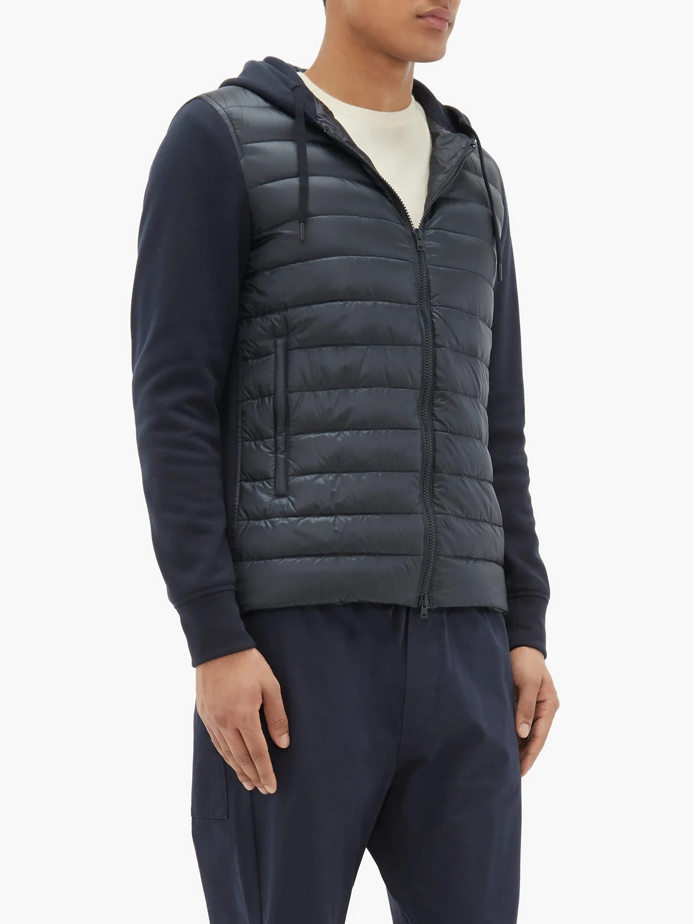 Jersey and quilted shell track top - 2