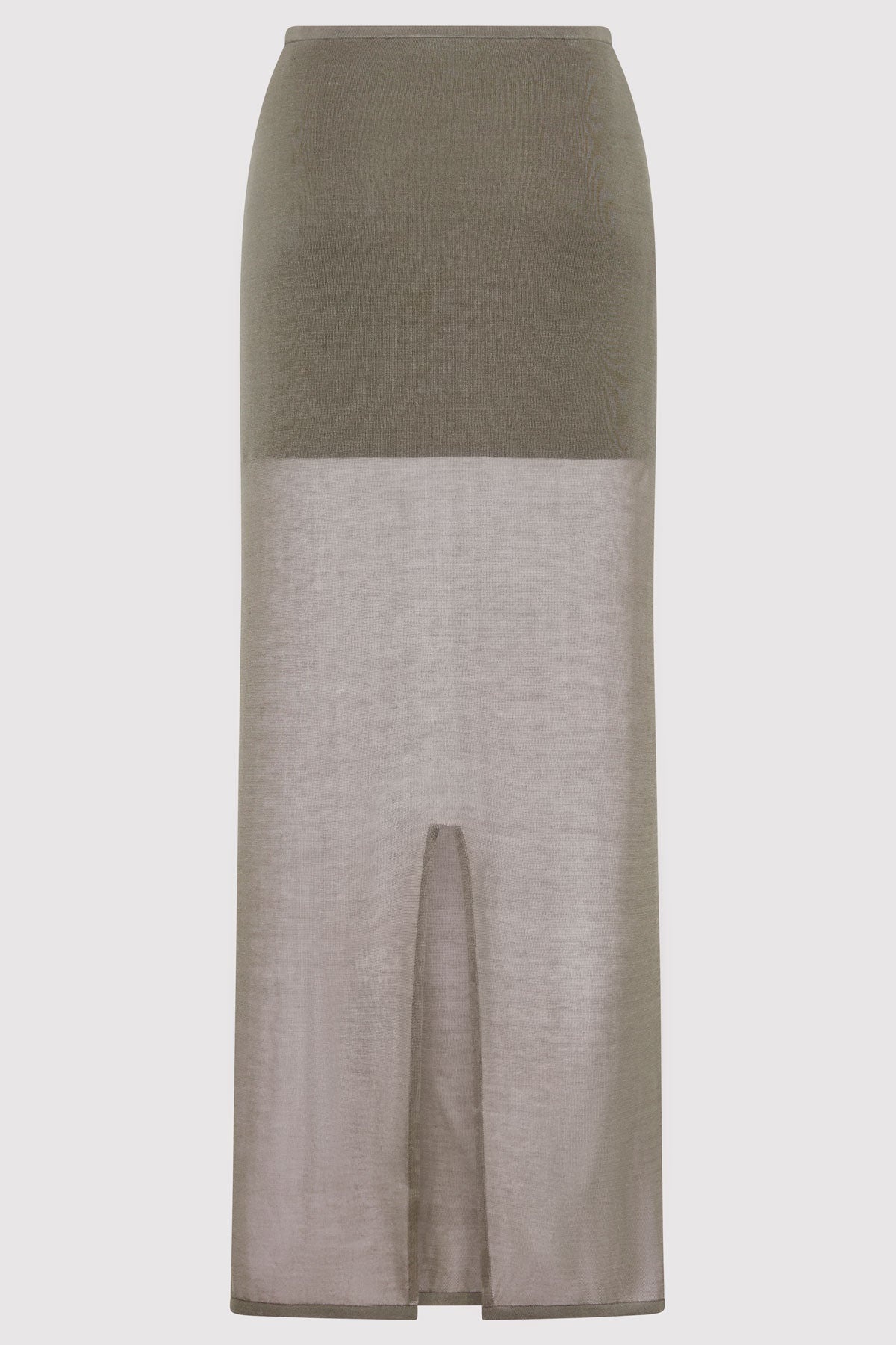 Sheer Column Skirt - Smokey Olive - 7