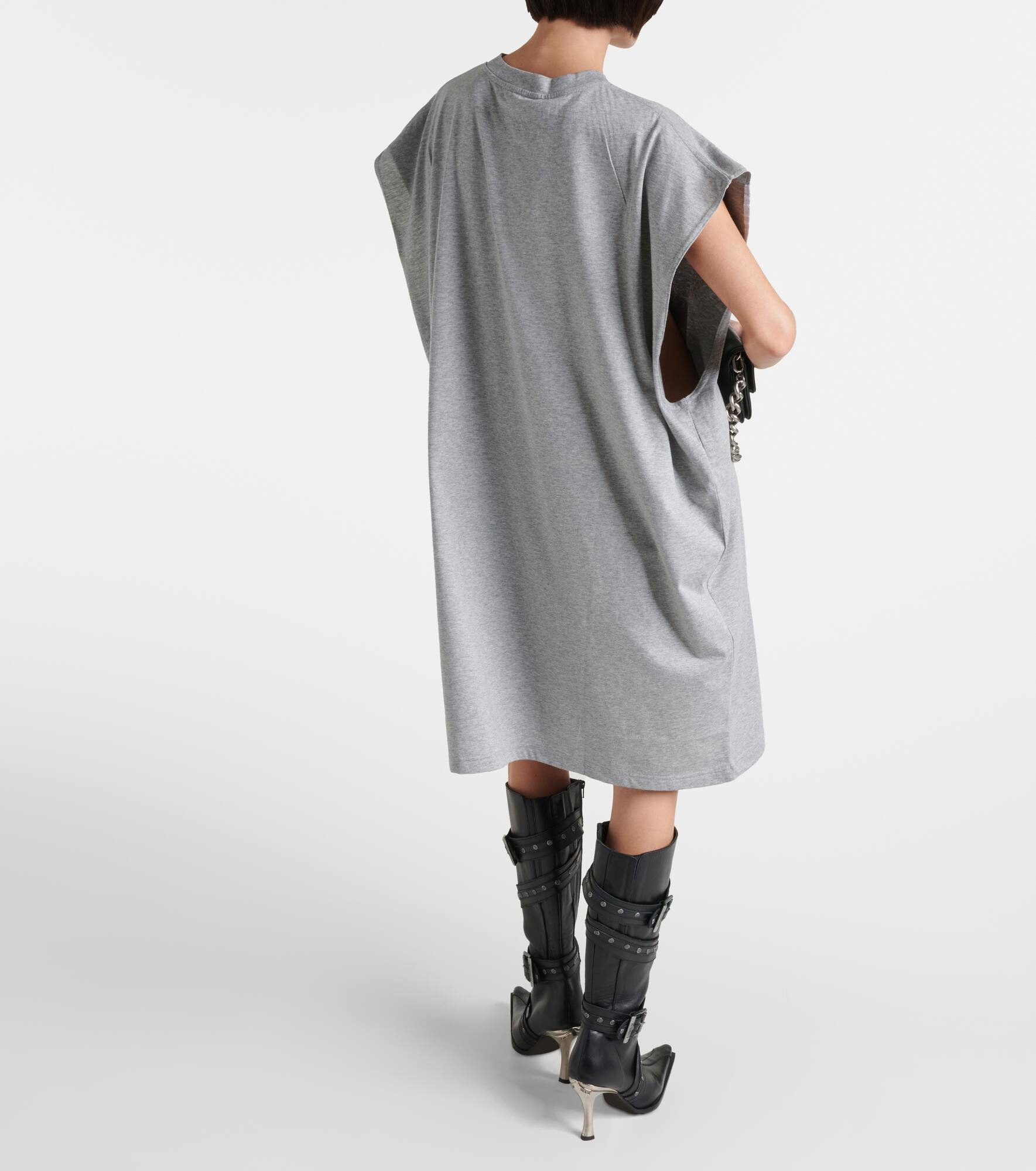 Logo cotton jersey minidress - 3