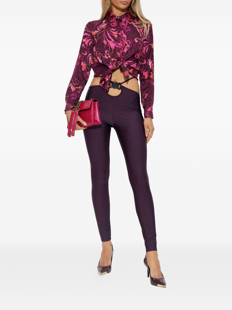 VERSACE JEANS COUTURE cut-out logo-plaque leggings outlook