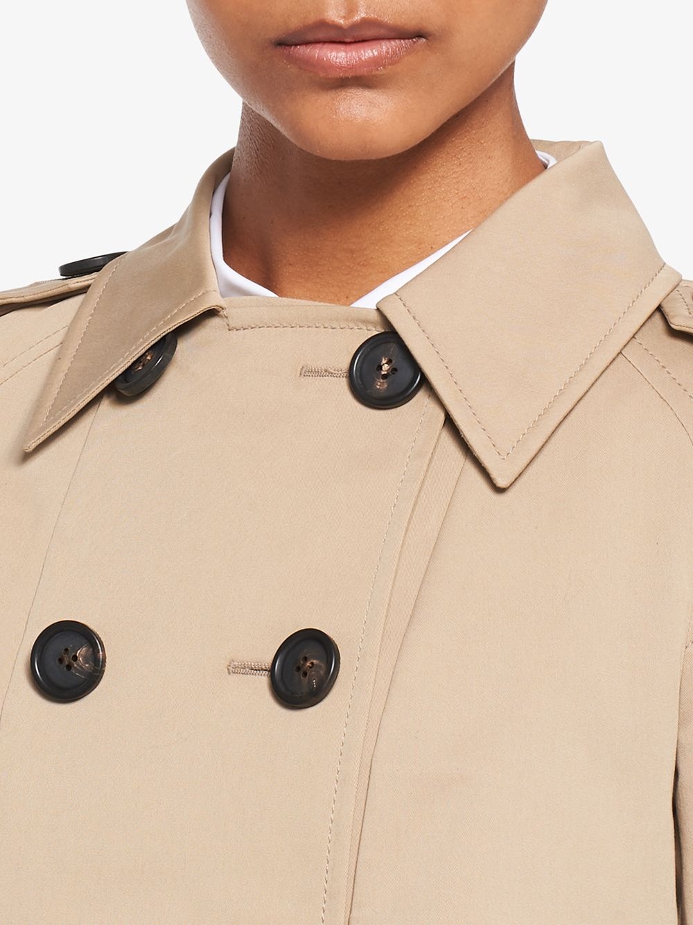 double-breasted belted trench coat - 5