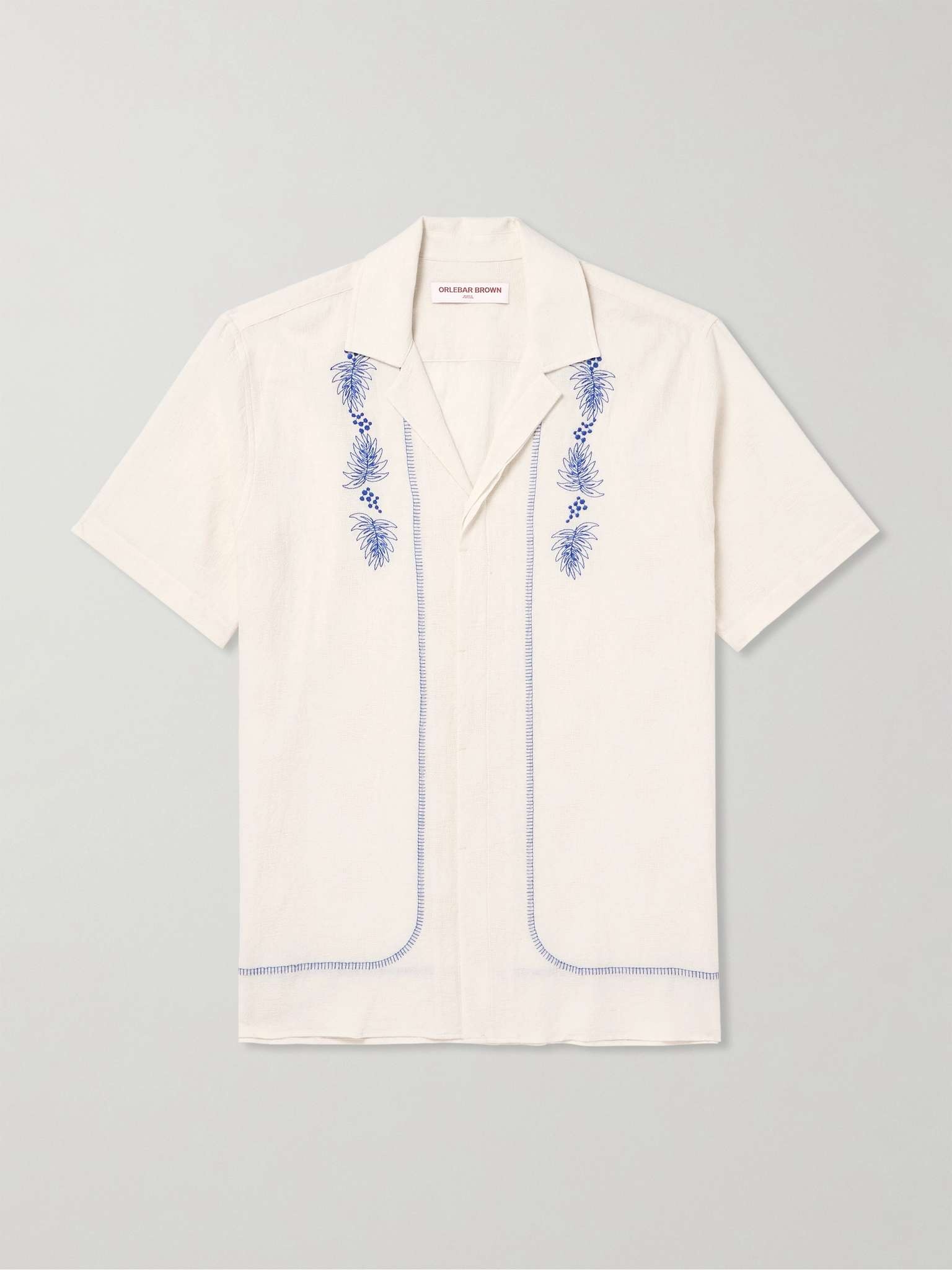 Maitan Anthinos Embroidered Cotton-Jacquard Shirt - 1
