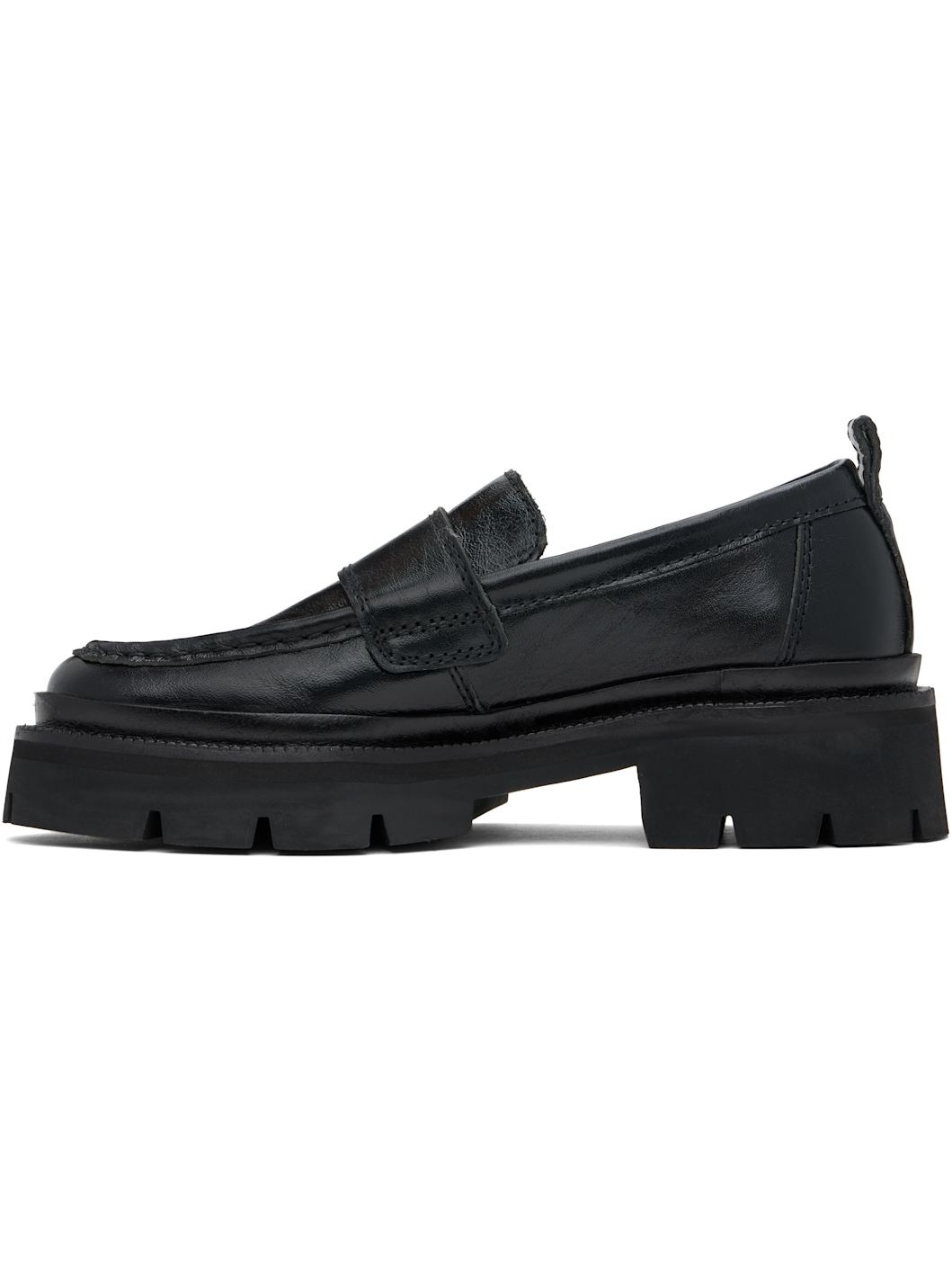 Black Embellished Loafers - 3