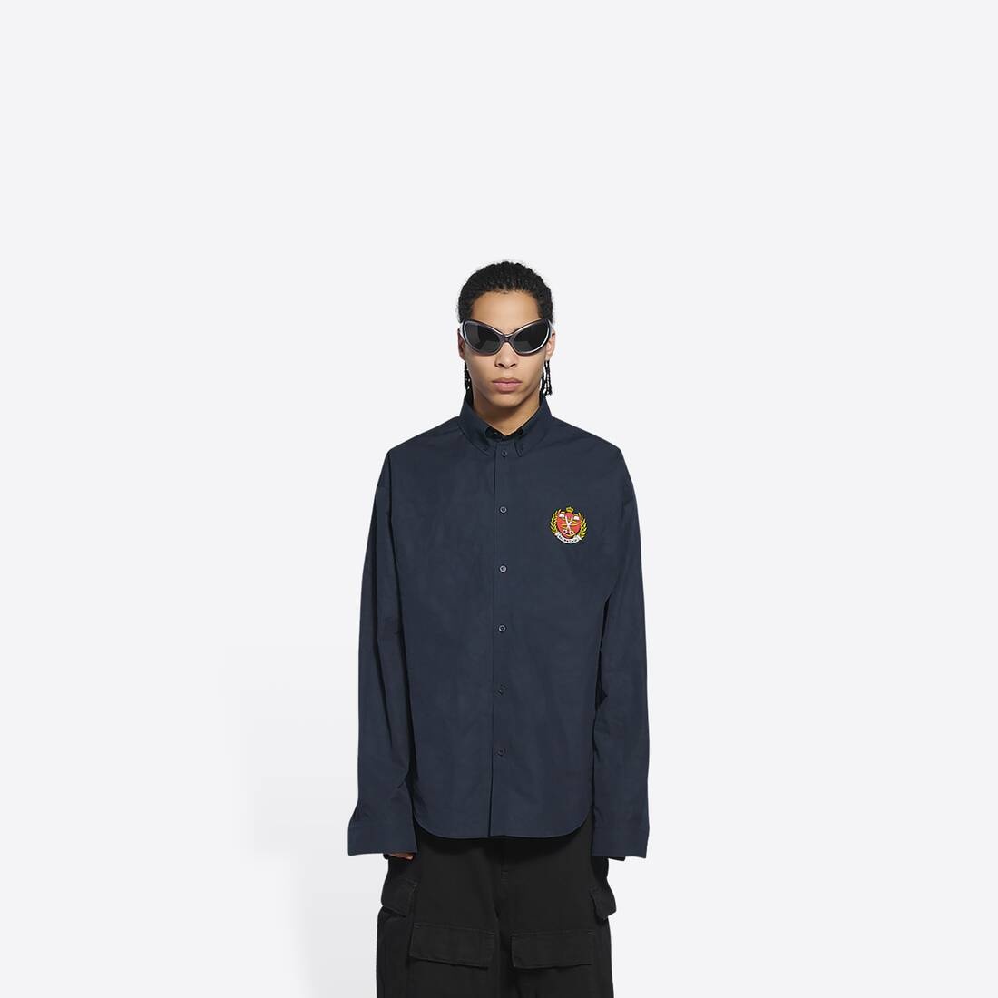Men's College Large Fit Shirt in Blue - 1