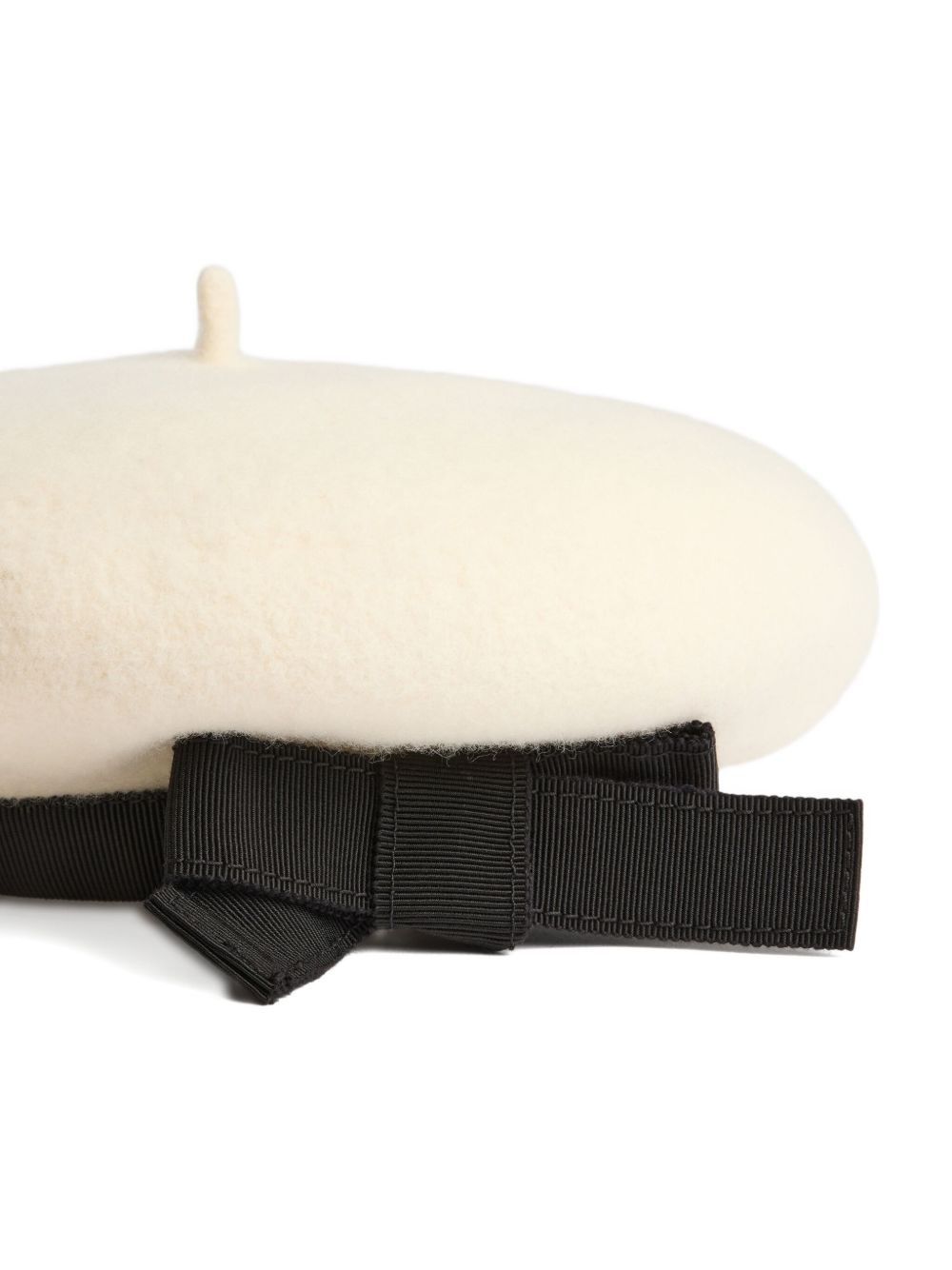grosgrain-bow wool beret - 3