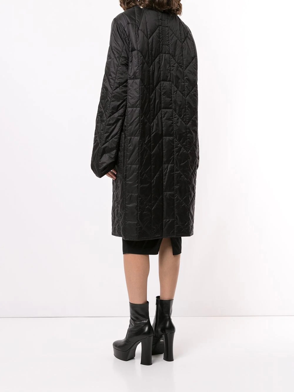 shearling-trimmed quilted coat - 4