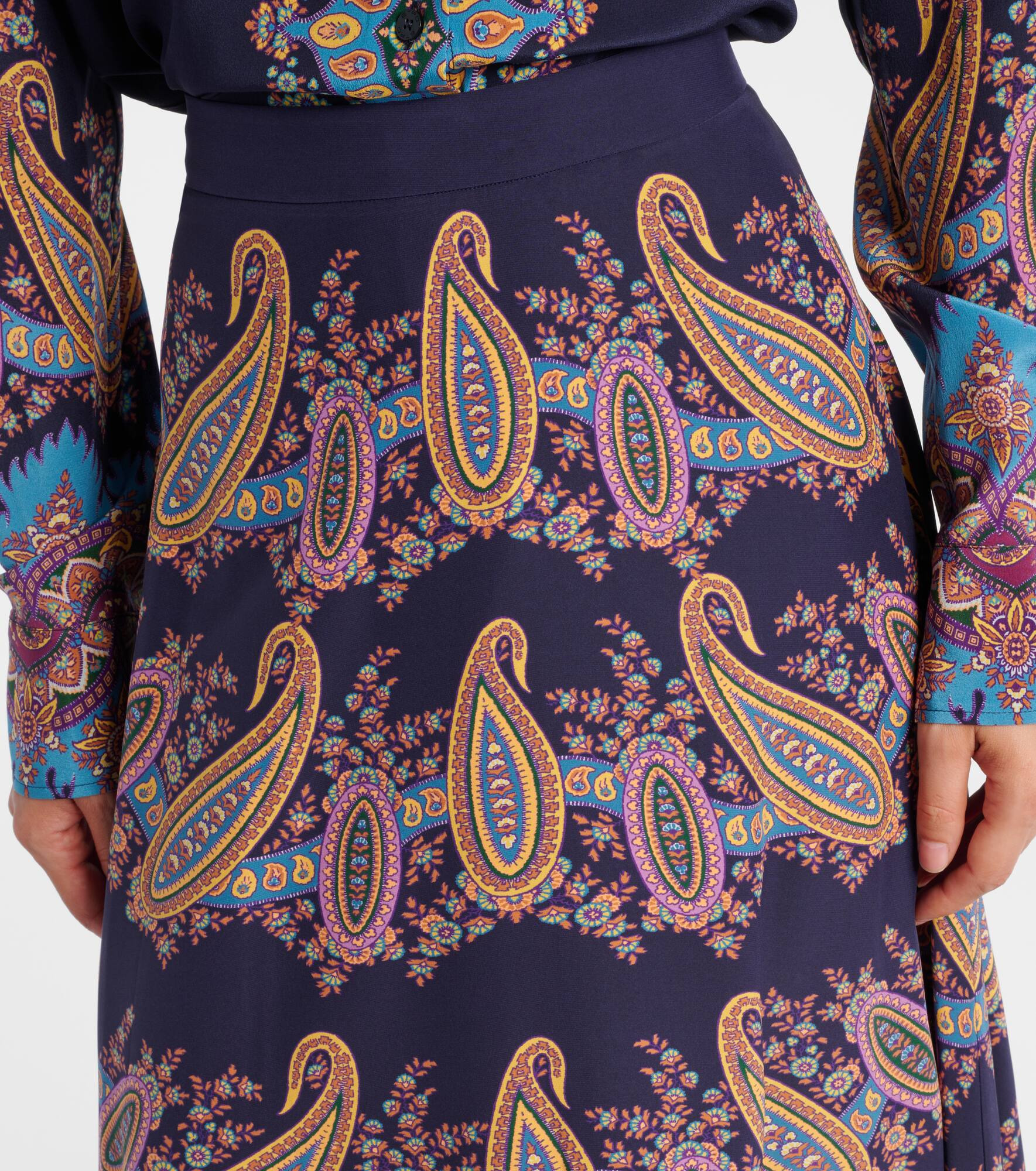 Paisley silk maxi skirt - 4
