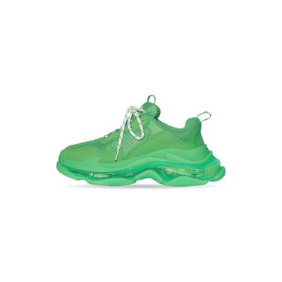 BALENCIAGA Men's Triple S Sneaker Clear Sole in Fluo Green outlook