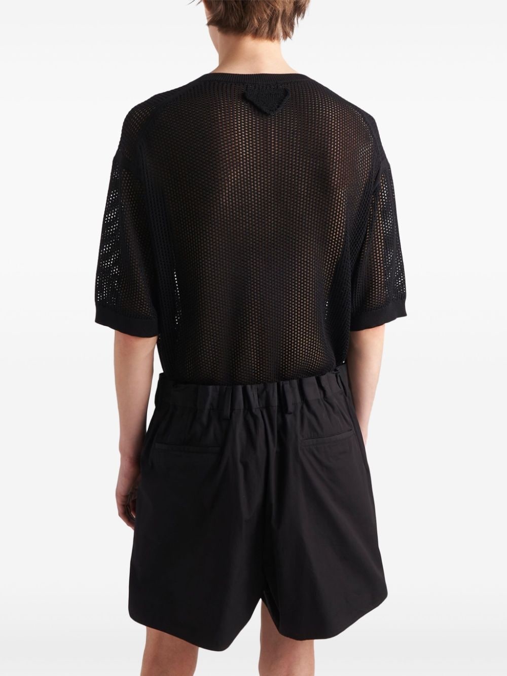 open-knit short-sleeved jumper - 3