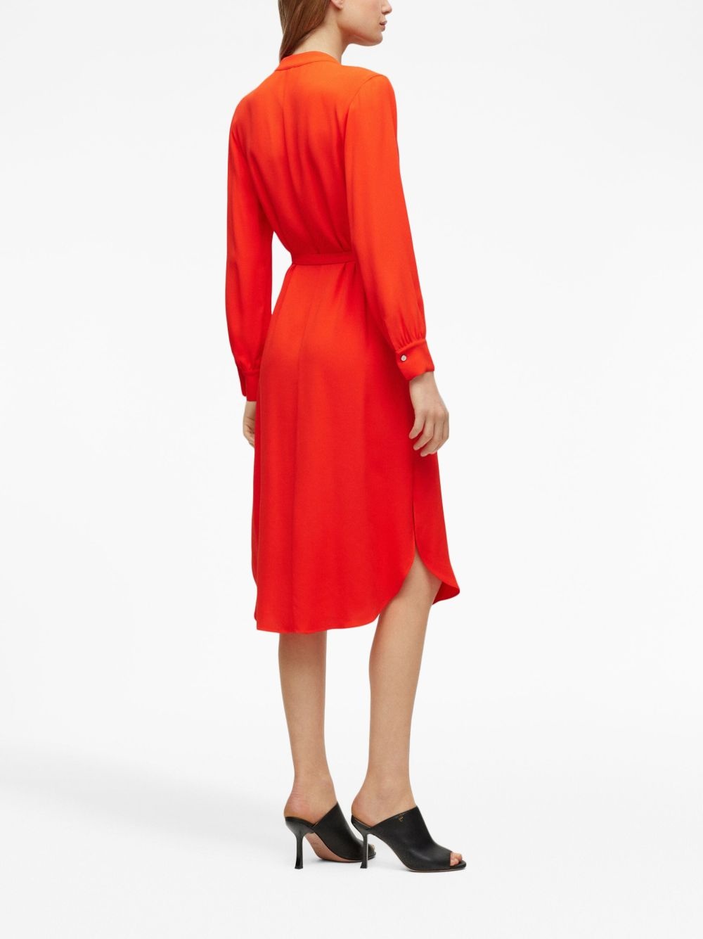 tied-waist midi shirtdress - 3