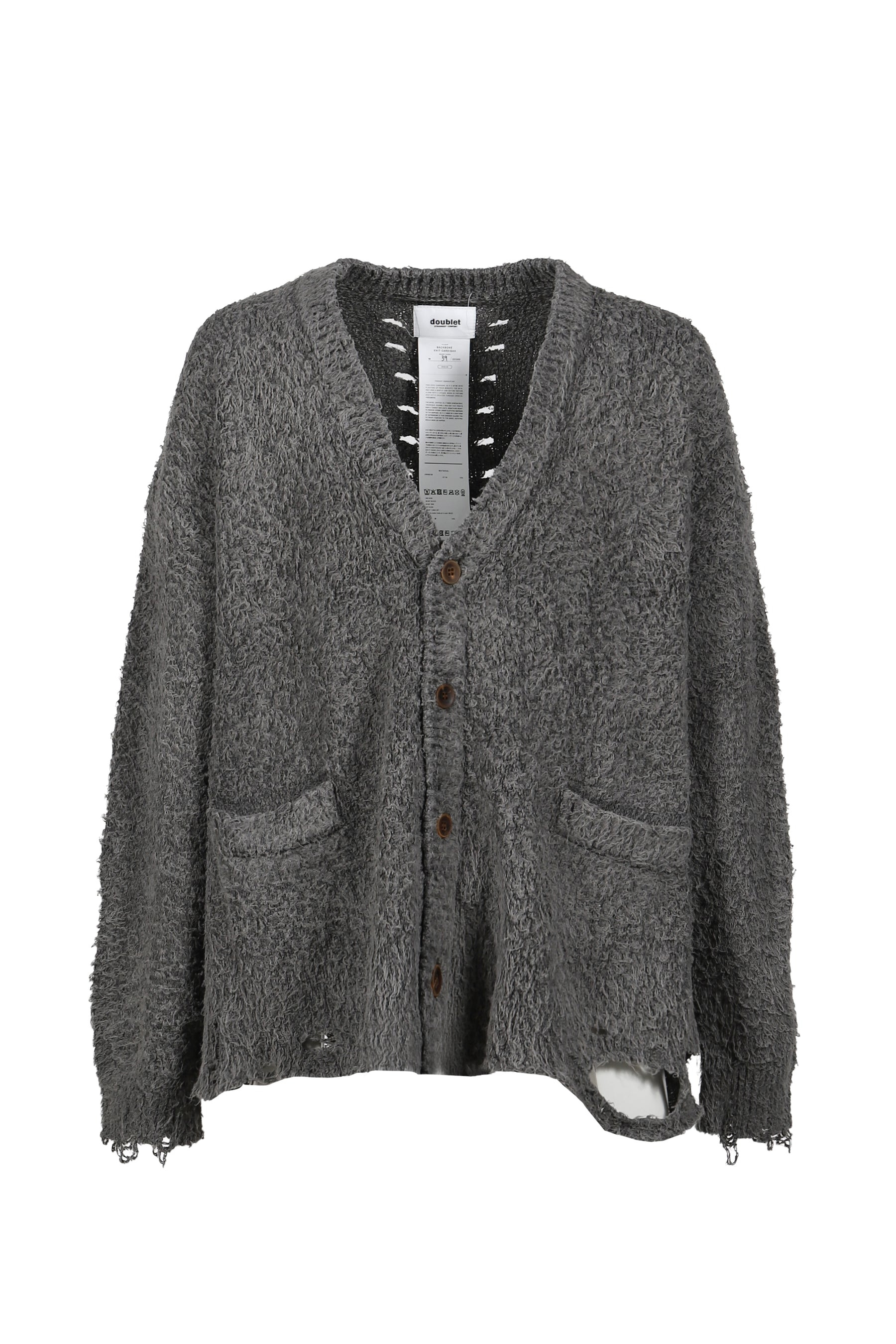 BACKBONE KNIT CARDIGAN / GRY - 5