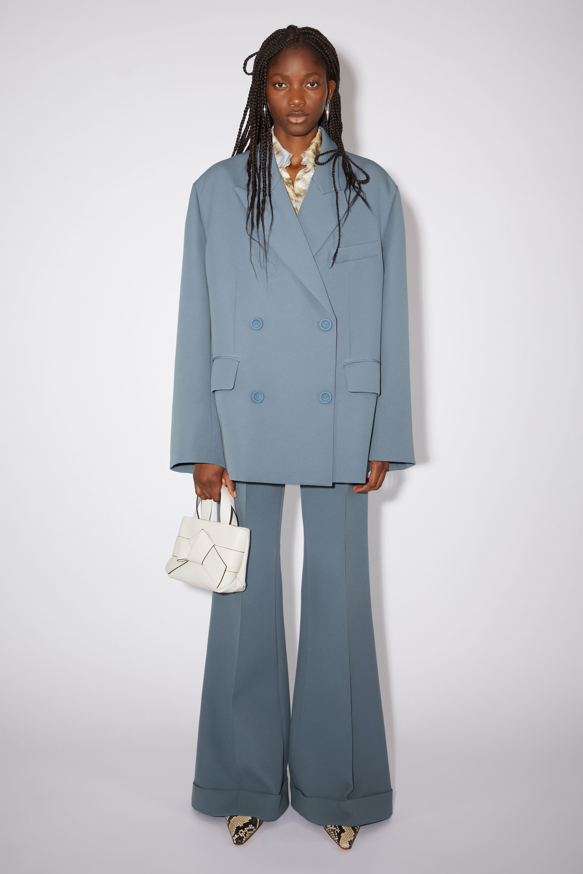 Double-breasted suit jacket - Dusty blue - 2