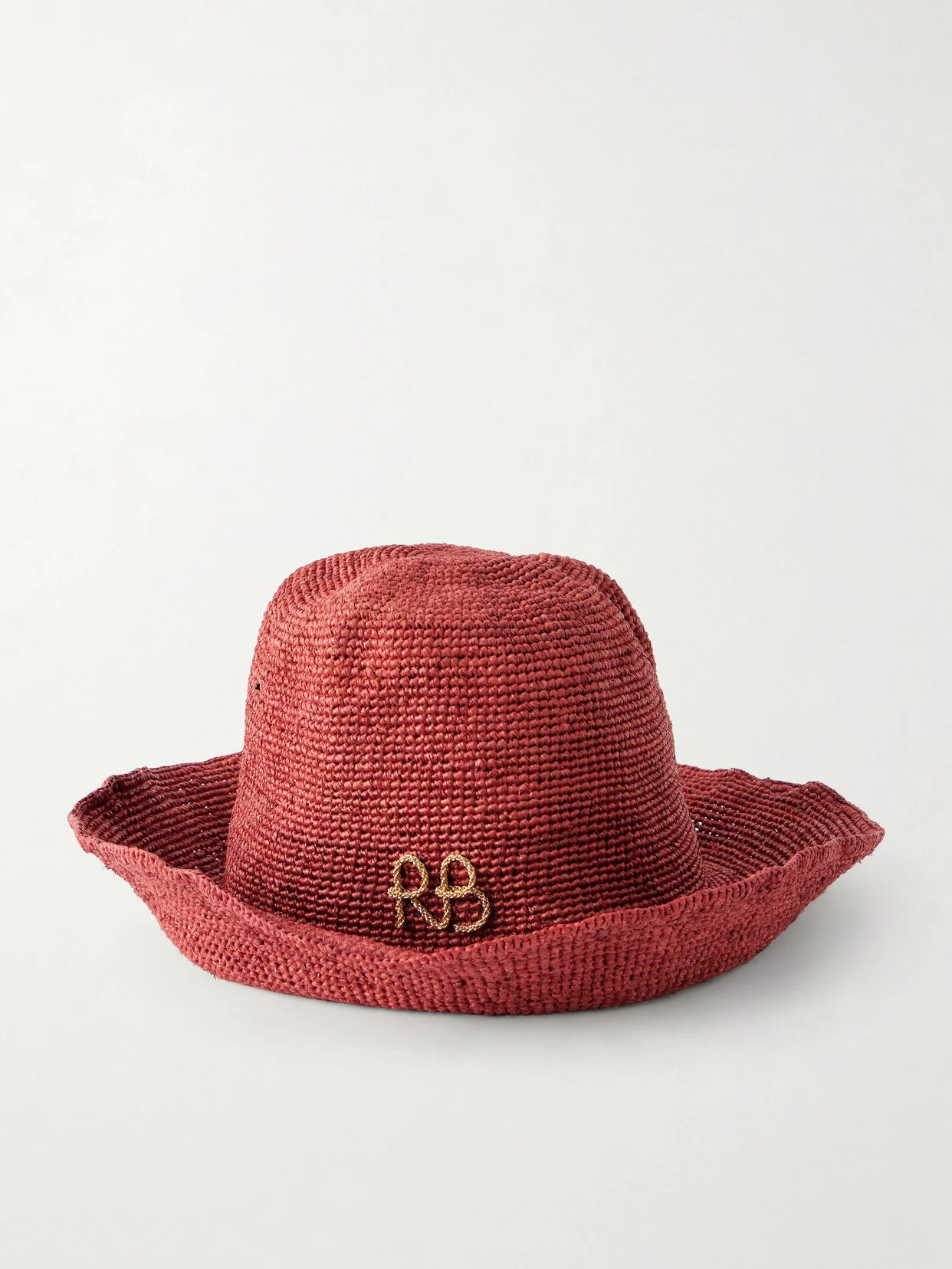 Monogram-embellished Straw Bucket Hat - 1