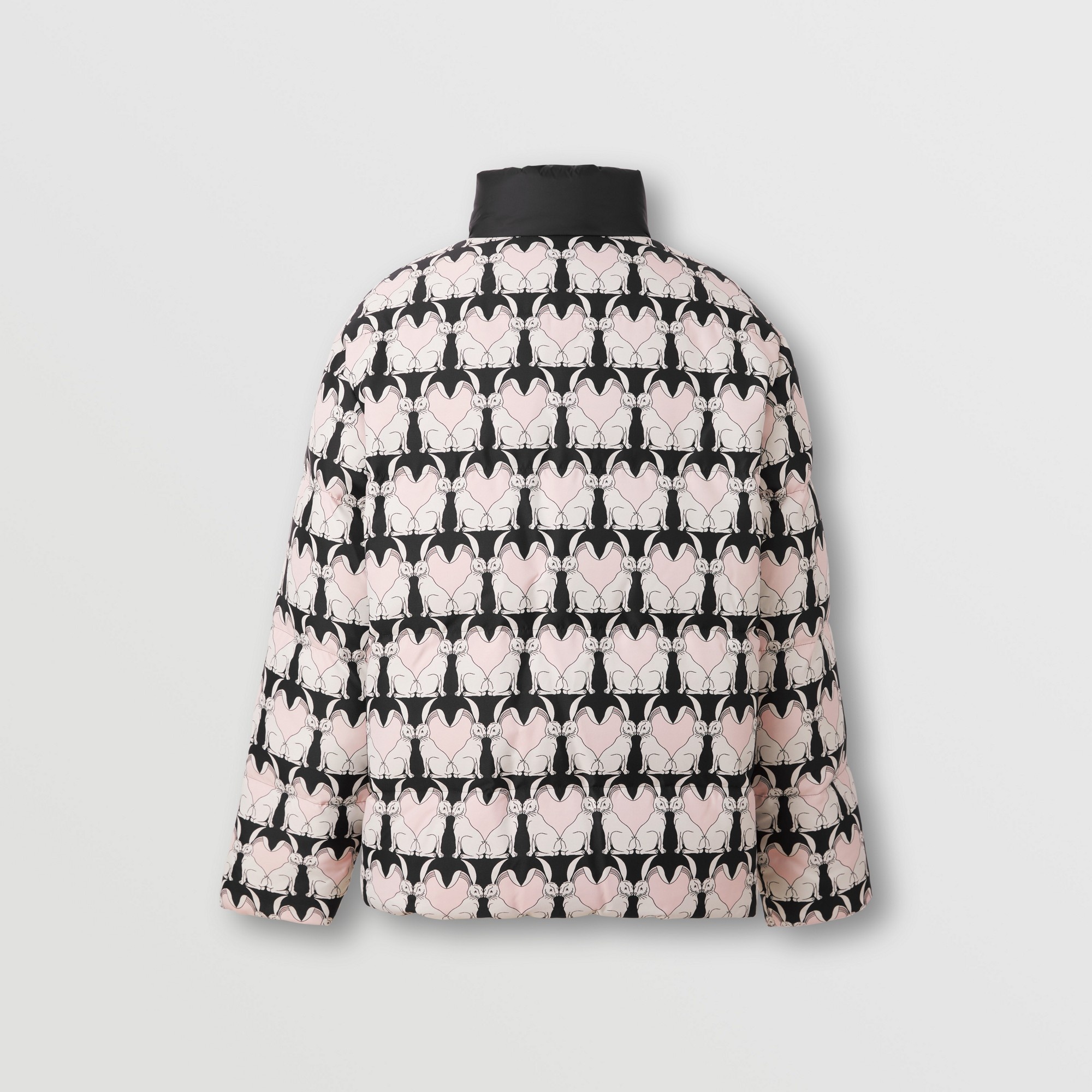 Reversible Rabbit Nylon Jacquard Puffer Jacket - 7