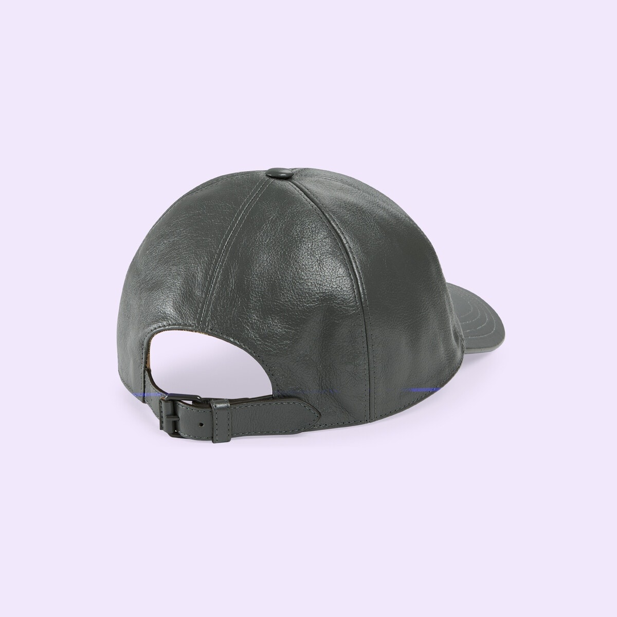 Leather baseball hat with Double G - 5