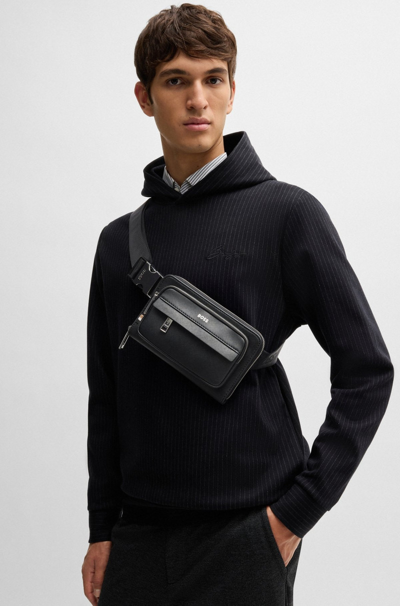 BOSS STRUCTURED CROSSBODY BAG WITH BRANDED TRIMS outlook