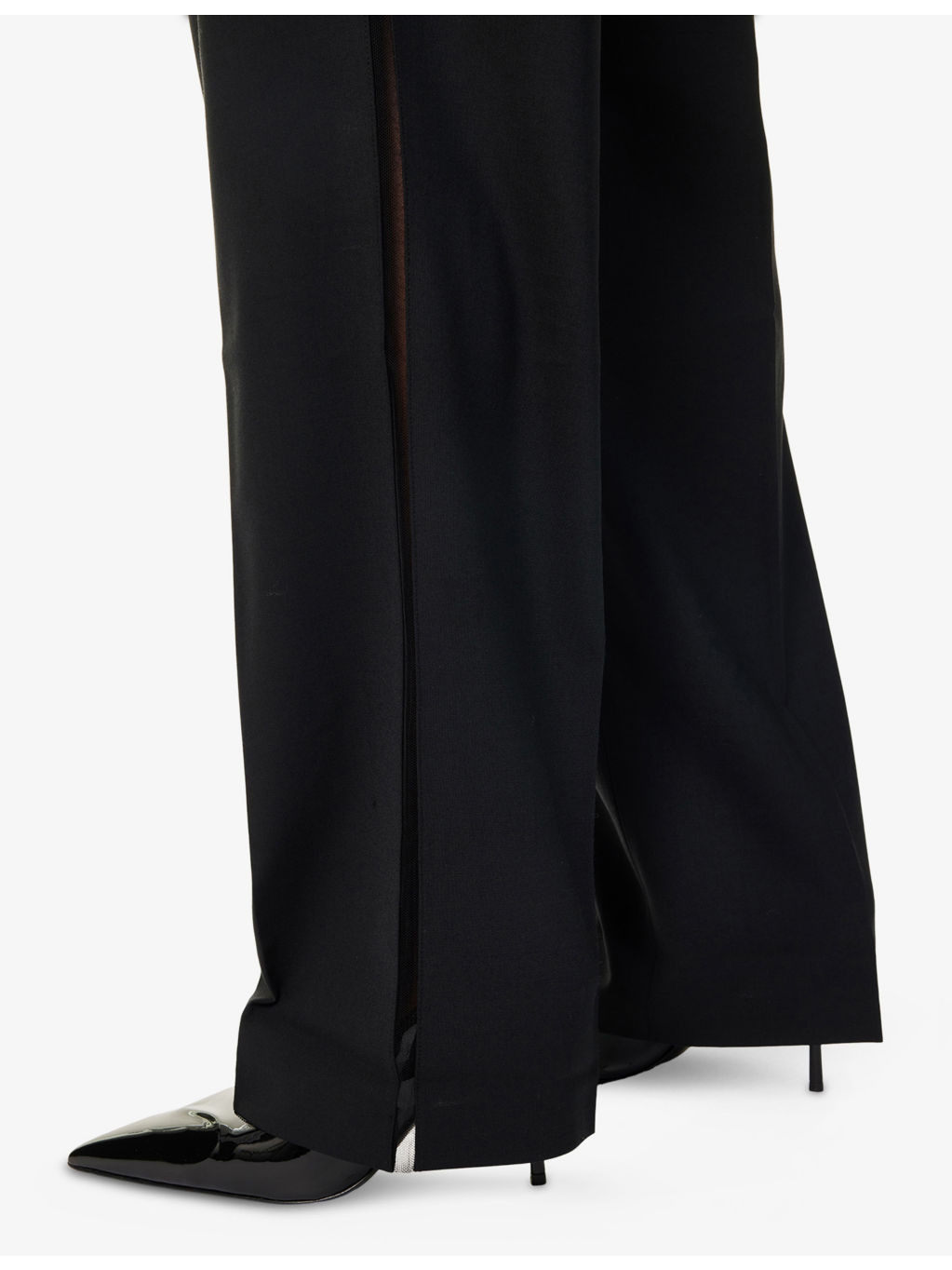 Mesh-Panel Straight-Leg Stretch-Woven Trousers - 5