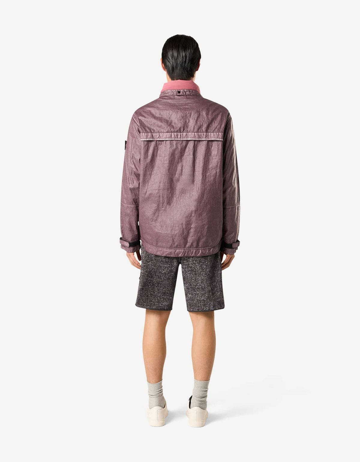 Stone Island Purple Raw Linen Plated-OVD Short Parka - 7