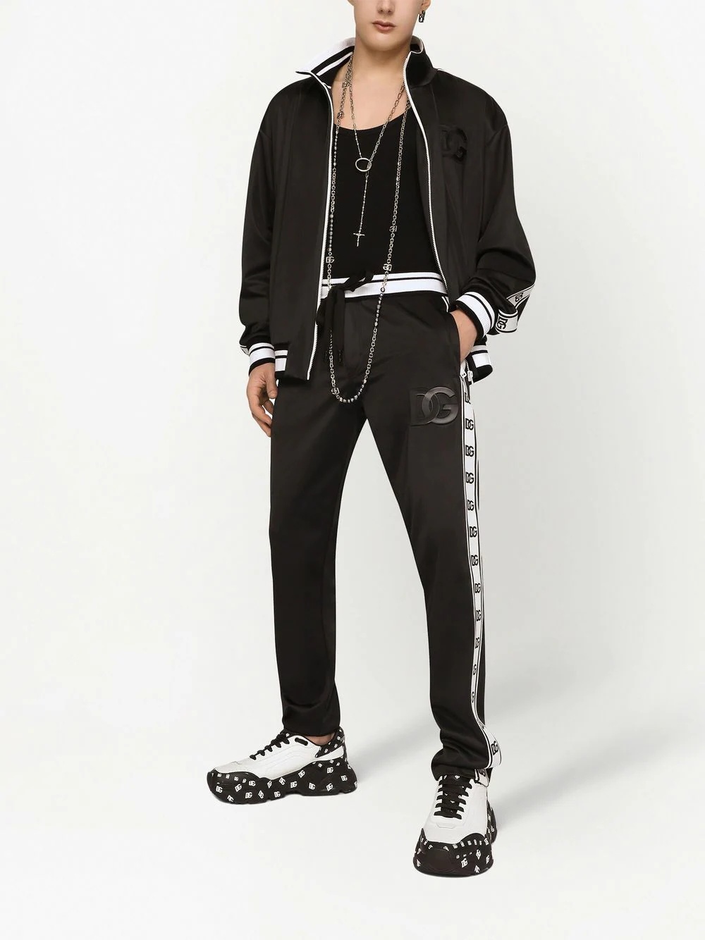 logo-tape track trousers - 2