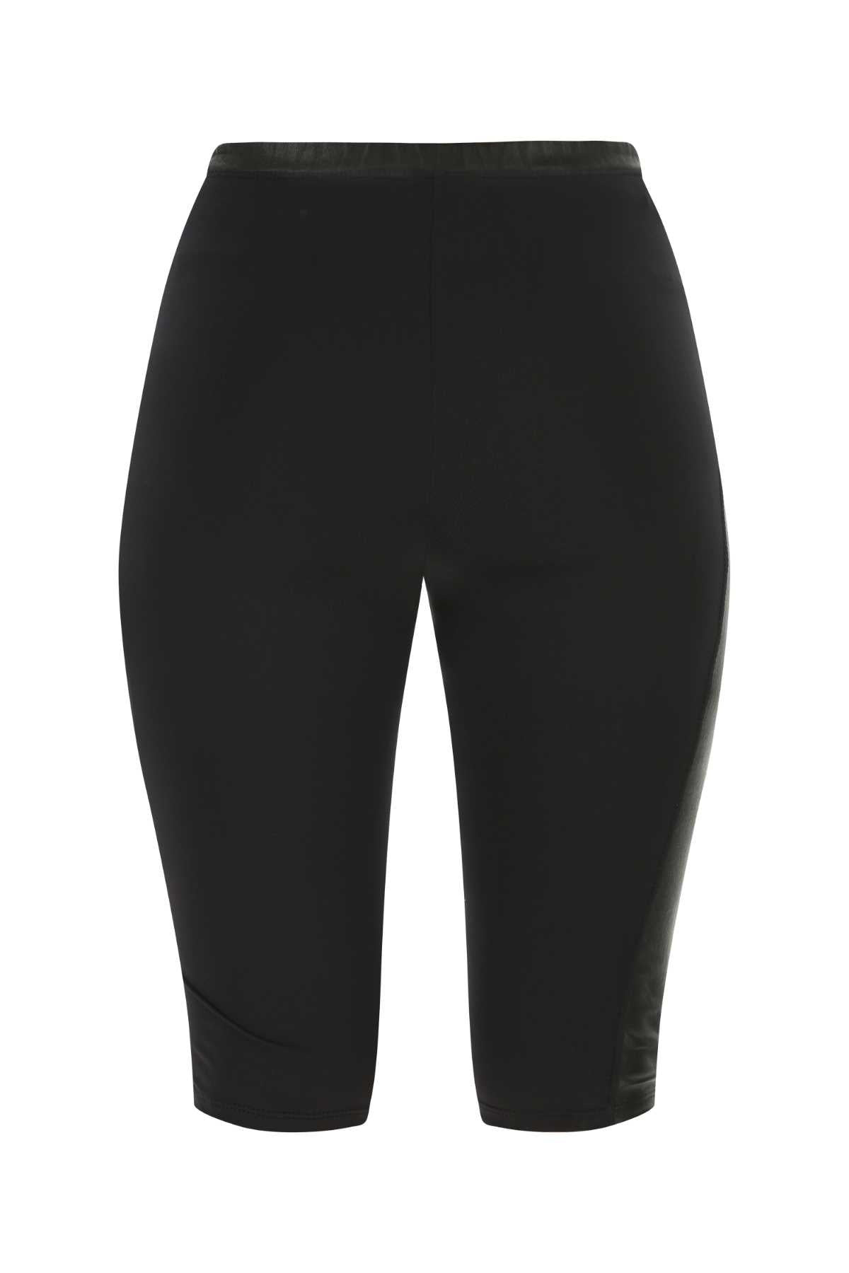 Loewe Women Black Leather And Stretch Nylon Leggings - 2