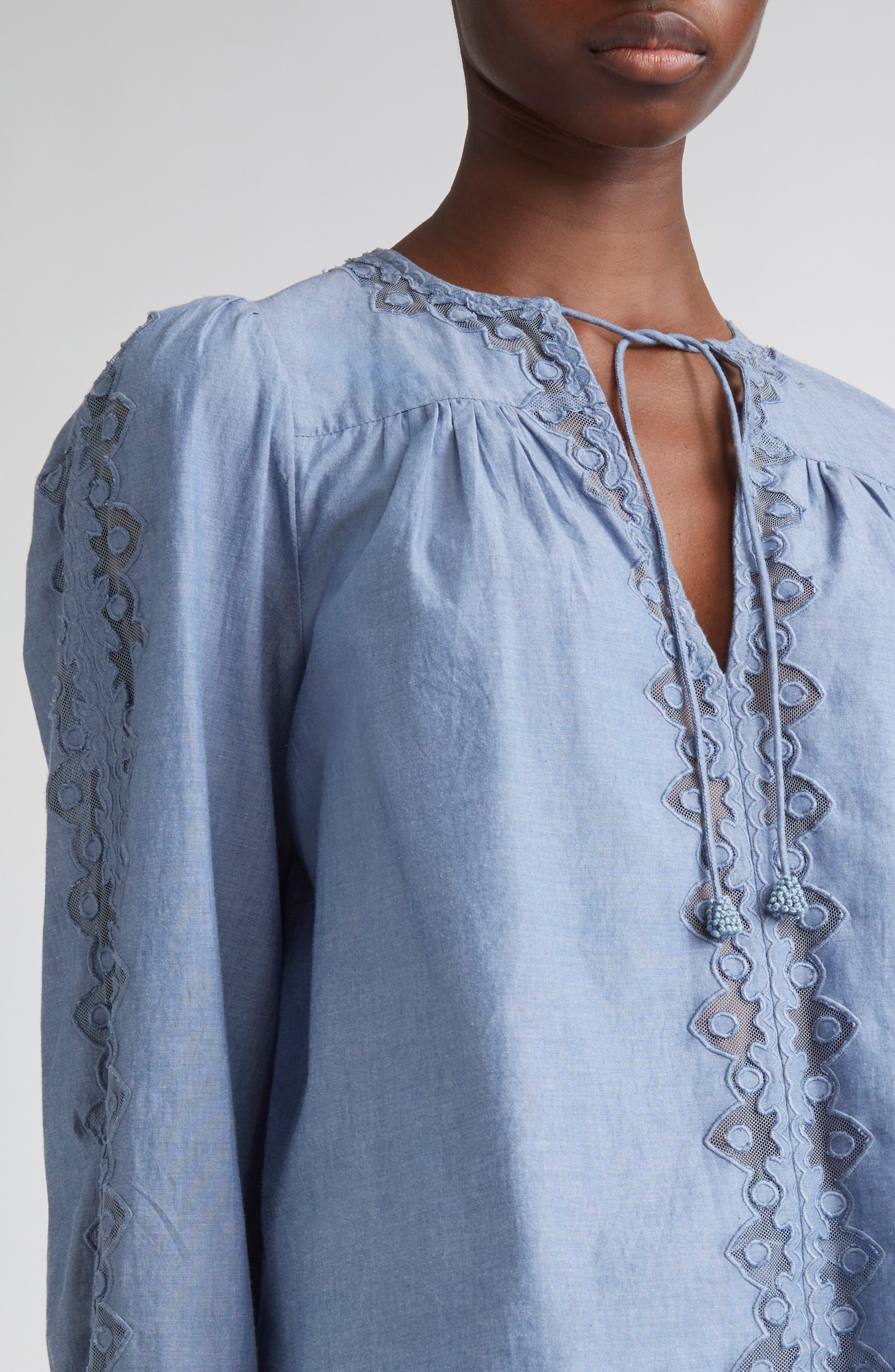 Ulla Johnson Kady Appliqué Top in Chambray at Nordstrom - 5