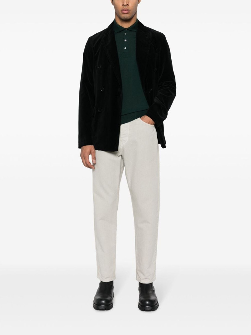 Aspesi notched-lapels velvet-finish double-breasted blazer outlook