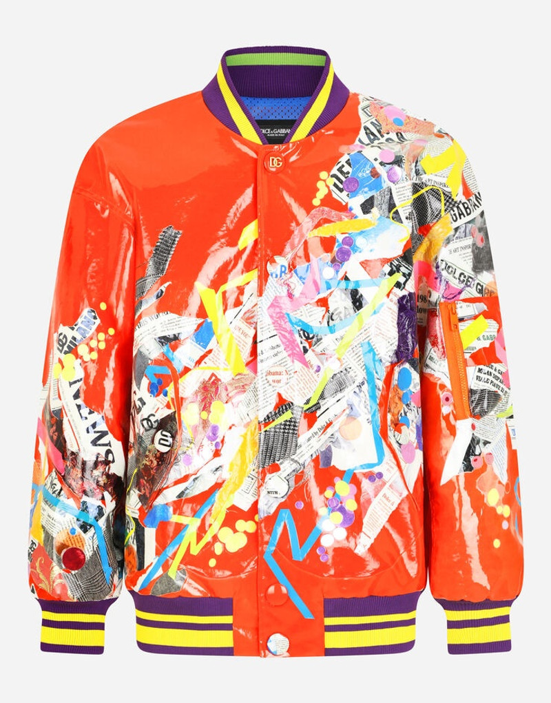 Jacket with newspaper patchwork print 3